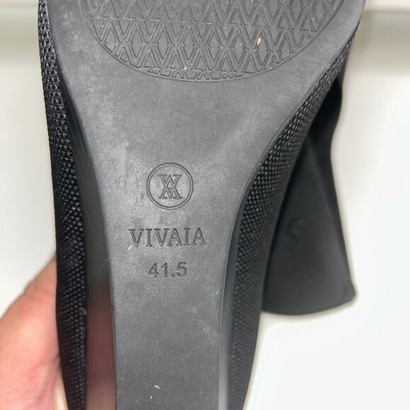 Vivaia Women’s Black Knit Wedge Pumps Size 41.5 US 10 Eco Friendly Heel Shoes - Picture 7 of 7